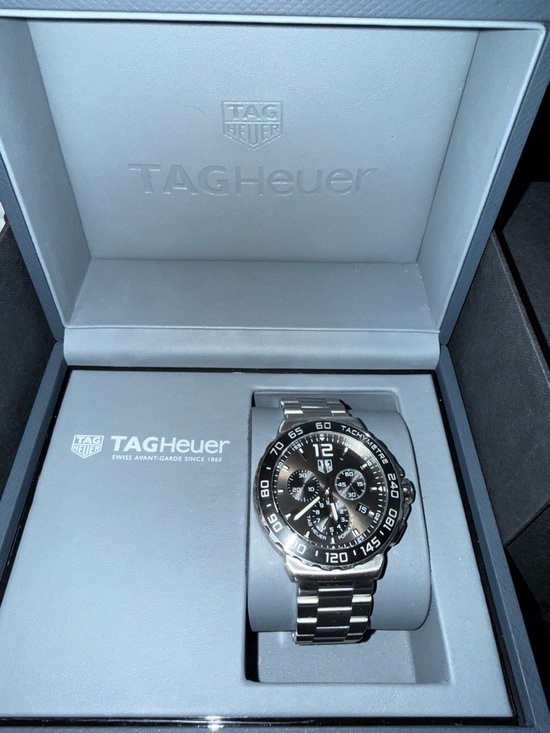 Tag Heuer Other - Tag Heuer Silver Stainless Steel Chronograph with Black Dial